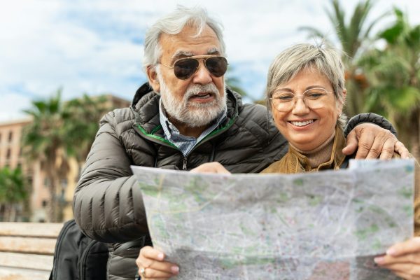 Happy wife and husband enjoying retirement together